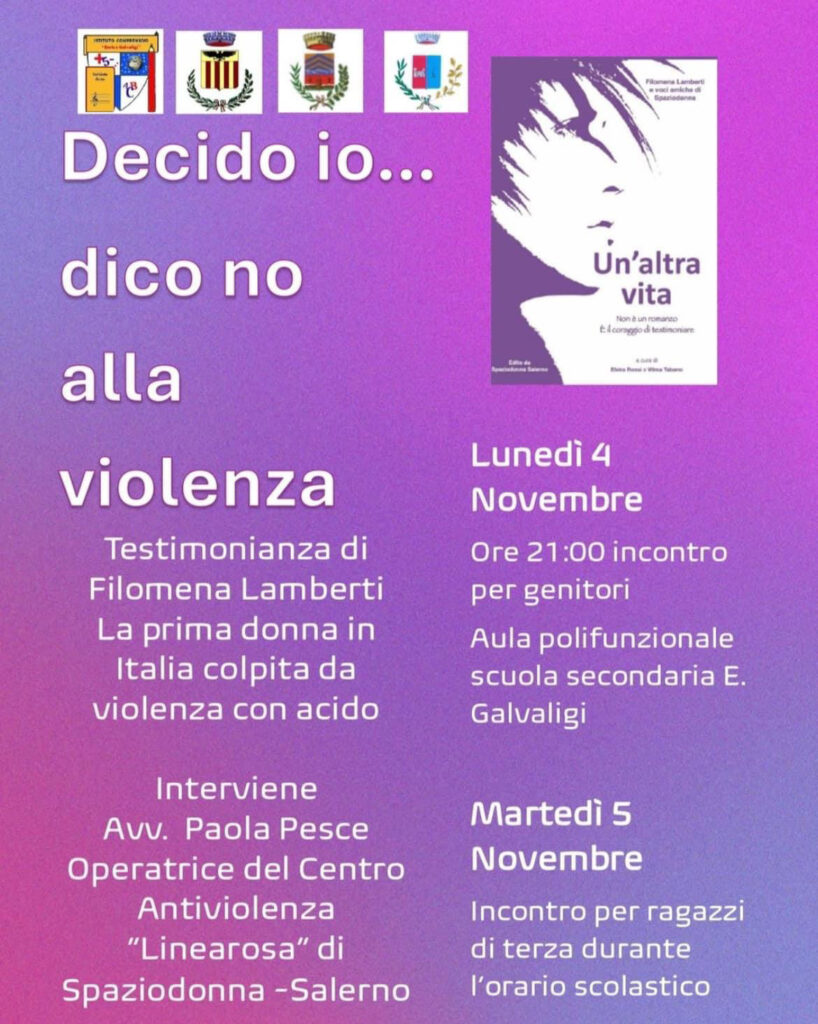 4 novembre - Decido io ...dico no alla violenza - Incontro per genitori.